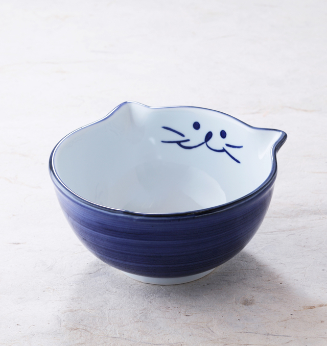 小丼 猫 食器 美濃焼 磁器 のらや