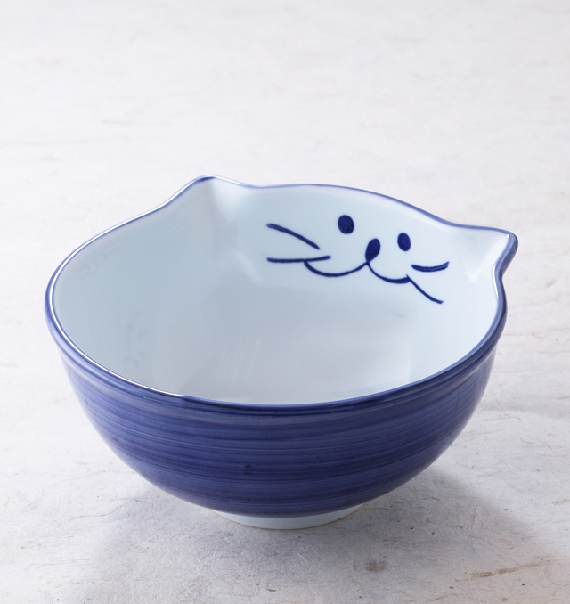 丼 うどん 食器 猫 美濃焼 磁器 のらや