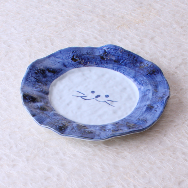猫食器,のらや,ライオン,ブルー,のらちゃん