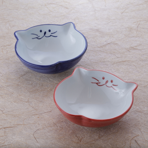 ペア,浅鉢,おかず,食器,猫